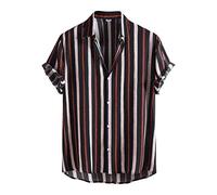 MINYA Chemise Manche Courte Homme Casual Regular Fit Imprimée Baroque, Chemise Hawaïenne Homme Manche Courte Fleurs Casual en Coton Pas Cher Chemise Grande Taille