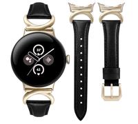 Minyee Bracelet en cuir compatible avec Google Pixel Watch 3 41 mm/Pixel Watch 2/Pixel Watch 1 pour femme, bracelet fin et habillé en cuir de qualité supérieure avec boucle en métal en forme de C pour