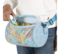 MinYEE Sac à pinces à linge en filet avec fermeture éclair pour corde à linge, sac banane de nombreuses façons de le porter, tissu respirant, grande ouverture, grande capacité, sac de rangement à
