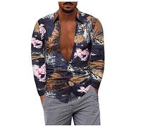 MINYING Blazer pour Homme Lin Revers Décontracté Slim Fit Manches Longues Vintage Ample Printemps Automne Mince Élégant Veste de Costume Chemises Solid