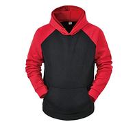 MINYING Hoodies Blouse Hommes Casual Imprimées Manches Longues Tops Poche Cordon Hoodies Hommes Casual Color Splice Tops à Manches Longues Col Rond Chemisier