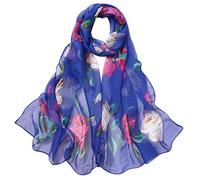 MINYING Ladies Damen Shawl Neckerchief Long Head Wrap Lightweight Scarf Women Hijab Belt Vintage Bridal Shawl Binder Chiffon Scarf Colorful Cloth