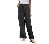 MINYING Pantalons d'été à Jambes Larges pour Femmes Pantalons de Sport Décontractés Pantalons de Yoga de Jogging Confortables Pantalon de Plage