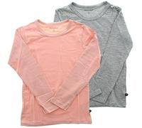 Minymo 2er Pack Blusen Mit Langen Ärmeln Für Mädchen Blouse, Multicolore (Rosa/Grau 568), 98 Fille