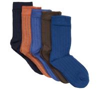MINYMO Ankle sock - bamboo (5-pack), Chaussettes en viscose de bambou Enfants unisexes, Total Eclipse, 23