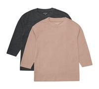 Minymo - Kid's T-Shirt L/S Loose Fit (2-Pack) - Haut à manches longues - 116 - fossil