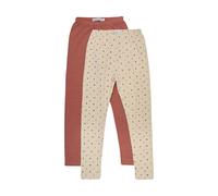 MINYMO Leggings marron / rose / blanc naturel, Taille 140