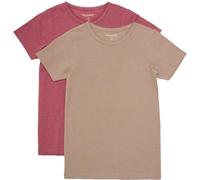 MINYMO Lot de 2 t-Shirts Basiques pour Filles - Manches Courtes, Beurre d'Apple, 104