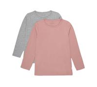 Minymo 2er Pack Blusen Mit Langen Ärmeln Für Mädchen Blouse, Multicolore (Rosa/Grau 568), 98 Fille