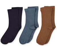MINYMO Wool Socks-Rib 3-Pack des Chaussettes en Laine, Dark Navy, 31 Enfants Unisexes