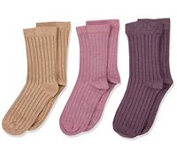 MINYMO Wool Socks - rib 3-pack, des chaussettes en laine Enfants unisexes, Orchid Haze, 31