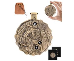 MinZerTRPG Jeu de dés de roulette 3.0 - Dés spinner dragon steampunk pour DND | Jeu de dés de RPG 7 en 1 en métal avec pochette | Gadget EDC pour les gobelins de dés, DM et ingénieurs fantastiques