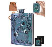 MinZerTRPG Jeu de dés de roulette 3 - 7 en 1 - Dés polyédriques en métal en forme de livre magique | Jeu de dés DND mécaniques avec pochette | Cadeau de collection pour joueurs de sorcier et gobelins