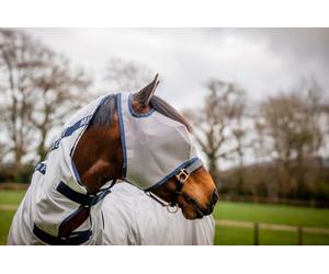 Mio Lot de 5 masques anti-mouches pour cheval Lunar Rock/bleu marine