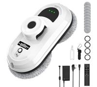 Mioanser Robot Nettoyeur de Vitre, 5600pa Robot Laveur de Vitre Automatique, 3 Modes de Nettoyage, Navigation Intelligente,Détection des Bords, Système de Sécurité, Télécommande et 10 Chiffons