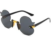Mioaoa Lunettes de soleil sans cadre avec motif de petit canard pour garçons et filles (gris)