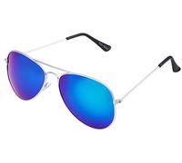 Miobo Lunettes de soleil avec monture en acier inoxydable et métal, Argenté, bleu roi, Taille unique