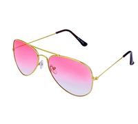 Miobo Lunettes de soleil avec monture en acier inoxydable et métal, Doré/rose, Taille unique