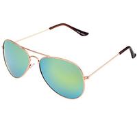 Miobo Lunettes de soleil avec monture en acier inoxydable et métal, Doré Vert, Taille unique