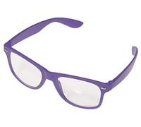 Miobo Lunettes de soleil, lunettes de soleil, lunettes de soleil, lunettes de soleil, lunettes de soleil ou verre transparent, style rétro années 1980, noir, Verre transparent violet, Taille unique