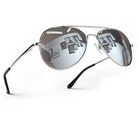 Miobo Lunettes de soleil miroir lunettes aviateur homme femme enfant 9 couleurs filtre UV400 CAT 3 lunettes aviateur unisexe, Argent argenté, Signore e signori