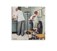 Mioedi Poster d'art Norman Rockwell (voir un médecin) - Photo murale à suspendre - Décoration de chambre à coucher - Cadeau 40 x 40 cm