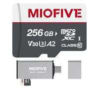 Miofive Carte mémoire microSDXC - Carte Micro SD Ultime avec Lecteur de Carte USB 3.0 Type-C 170 Mo/s, C10, U3, A2, V30, 4K pour caméras embarquées, Smartphones Android, tablettes et appareils de Jeu