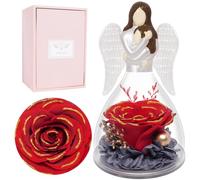 Miofula Cadeau Fete des Meres,Rose Eternelle Cadeau Maman Mamie,Fleur Eternelle Guardian Angel Cadeau Anniversaire Maman,Rose Éternelle Ange Coffret Cadeau Femme,Cadeaux Fete des Meres Mamans Filles