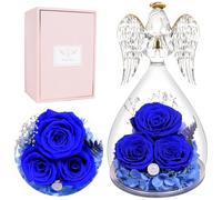 Miofula Rose Eternelle Ange Cadeau Saint Valentin Femme, Rose Éternelle Cadeau Anniversaire Femme Maman, Fleur Eternelle Cadeaux Maman Mamie Belle Mere, Cadeaux Saint Valentin Fete des Meres Noel