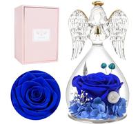 Miofula Rose Eternelle Cadeau Femme, Fleur Eternelle Cadeau Anniversaire Femme Mariage, Rose Éternelle Guardian Ange Figurine Cadeaux Maman Mamie Belle Mere, Cadeaux Noel Saint Valentin Fete des Meres