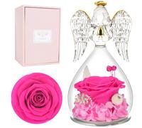 Miofula Rose Eternelle Cadeau Femme, Fleur Eternelle Cadeau Anniversaire Femme Mariage, Rose Éternelle Guardian Ange Figurine Cadeaux Maman Mamie Belle Mere, Cadeaux Noel Saint Valentin Fete des Meres