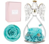 Miofula Rose Eternelle Cadeau Femme, Fleur Eternelle Cadeau Anniversaire Femme Mariage, Rose Éternelle Guardian Ange Figurine Cadeaux Maman Mamie Belle Mere, Cadeaux Noel Saint Valentin Fete des Meres