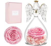 Miofula Rose Eternelle Cadeau Femme, Fleur Eternelle Cadeau Anniversaire Femme Mariage, Rose Éternelle Guardian Ange Figurine Cadeaux Maman Mamie Belle Mere, Cadeaux Noel Saint Valentin Fete des Meres