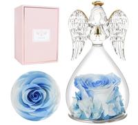 Miofula Rose Eternelle Cadeau Femme, Fleur Eternelle Cadeau Anniversaire Femme Mariage, Rose Éternelle Guardian Ange Figurine Cadeaux Maman Mamie Belle Mere, Cadeaux Noel Saint Valentin Fete des Meres