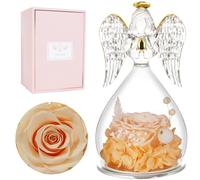 Miofula Rose Eternelle Cadeau Femme, Fleur Eternelle Cadeau Anniversaire Femme Mariage, Rose Éternelle Guardian Ange Figurine Cadeaux Maman Mamie Belle Mere, Cadeaux Noel Saint Valentin Fete des Meres