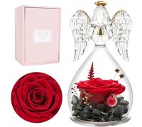 Miofula Rose Eternelle Cadeau Femme, Fleur Eternelle Cadeau Anniversaire Femme Mariage, Rose Éternelle Guardian Ange Figurine Cadeaux Maman Mamie Belle Mere, Cadeaux Noel Saint Valentin Fete des Meres