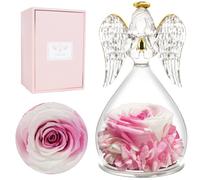 Miofula Rose Eternelle Cadeau Femme, Fleur Eternelle Cadeau Anniversaire Femme Mariage, Rose Éternelle Guardian Ange Figurine Cadeaux Maman Mamie Belle Mere, Cadeaux Noel Saint Valentin Fete des Meres