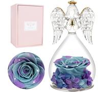 Miofula Rose Eternelle Cadeau Femme, Fleur Eternelle Cadeau Anniversaire Femme Mariage, Rose Éternelle Guardian Ange Figurine Cadeaux Maman Mamie Belle Mere, Cadeaux Noel Saint Valentin Fete des Meres