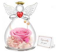 Miofula Rose Eternelle Cadeau Femme, Fleur Eternelle Figurine Ange Cadeau Maman, Cadeau Anniversaire Femme Maman Original, Guardian Angel Cadeaux Noël Fete des Meres pour Maman Mamie Belle Mere