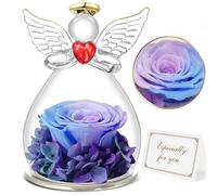 Miofula Rose Eternelle Cadeau Femme, Fleur Eternelle Figurine Ange Cadeau Maman, Cadeau Anniversaire Femme Maman Original, Guardian Angel Cadeaux Noël Fete des Meres pour Maman Mamie Belle Mere