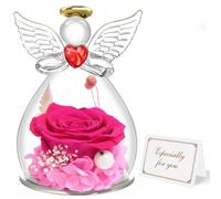 Miofula Rose Eternelle Cadeau Femme, Fleur Eternelle Figurine Ange Cadeau Maman, Cadeau Anniversaire Femme Maman Original, Guardian Angel Cadeaux Noël Fete des Meres pour Maman Mamie Belle Mere
