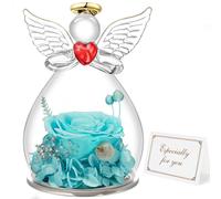 Miofula Rose Eternelle Cadeau Femme, Fleur Eternelle Figurine Ange Cadeau Maman, Cadeau Anniversaire Femme Maman Original, Guardian Angel Cadeaux Noël Fete des Meres pour Maman Mamie Belle Mere
