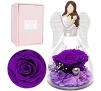Miofula Rose Eternelle Cadeau Maman Mamie, Fleur Eternelle Guardian Angel Cadeau Anniversaire Maman Femme, Rose Éternelle Ange Coffret Cadeaux Femme, Cadeaux Noel Fete des Meres Mamans et Filles
