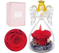 Miofula Rose Eternelle Cadeau Noel Femme Ange, Fleur Eternelle Cadeaux Anniversaire Femme, Rose Éternelle Cadeau Maman Mamie Belle Mere, Cadeaux Noel Maman Saint Valentin Couple Anniversaire