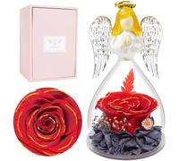 Miofula Rose Eternelle Cadeau Saint Valentin Femme Ange, Fleur Eternelle Cadeaux Anniversaire Femme, Rose Éternelle Cadeau Maman Mamie Belle Mere, Cadeaux Saint Valentin Couple Anniversaire Noel