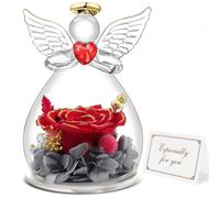 Miofula Rose Eternelle Coffret Cadeau Femme,Fleur Eternelle Figurine Ange Cadeau Maman,Flowers Cadeau Anniversaire Femme Maman,Guardian Angel Cadeaux Noel Fete des Meres pour Maman Mamie Belle Mere