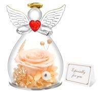 Miofula Rose Eternelle Coffret Cadeau Femme,Fleur Eternelle Figurine Ange Cadeau Maman,Flowers Cadeau Anniversaire Femme,Guardian Angel Cadeau Couple Saint Valentin Cadeaux Maman Mamie Fete des Meres