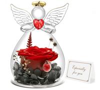 Miofula Rose Eternelle Coffret Cadeau Femme,Fleur Eternelle Figurine Ange Cadeau Maman,Flowers Cadeau Anniversaire Femme Original,Guardian Angel Cadeaux Noël Fete des Meres pour Maman Mamie Belle Mere