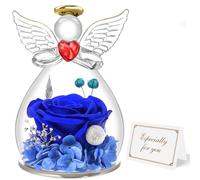 Miofula Rose Eternelle Coffret Cadeau Femme,Fleur Eternelle Figurine Ange Cadeau Maman,Flowers Cadeau Anniversaire Femme Maman,Guardian Angel Cadeaux Noel Fete des Meres pour Maman Mamie Belle Mere