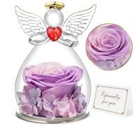 Miofula Rose Eternelle Coffret Cadeau Femme,Fleur Eternelle Figurine Ange Cadeau Maman,Flowers Cadeau Anniversaire Femme Maman,Guardian Angel Cadeaux Noel Fete des Meres pour Maman Mamie Belle Mere